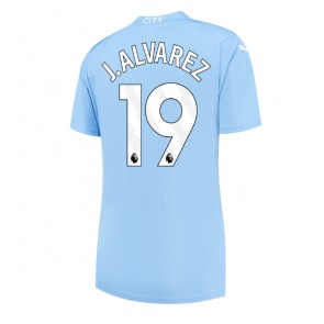 Lacne Ženy Futbalové dres Manchester City Julian Alvarez #19 2023-24 Krátky Rukáv - Domáci